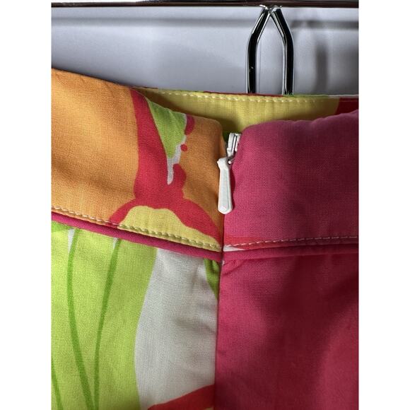 Vtg Lilly Pulitzer Skirt Sz 2 Bold Colorful Mod Floral Cotton A-Line Retro - Picture 4 of 10